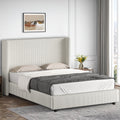 4 EVER WINNER Twin /Full/Queen/KIng Size Bed Frame, Upholstered Bed Frame with Headboard, No Box Spring Required, Easy AssemblyBEAX228-ZZBED-BQ