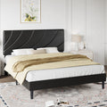4 EVER WINNER Twin /Full/Queen/KIng Size Bed Frame, Upholstered Bed Frame with Headboard, No Box Spring Required, Easy AssemblyBEAX336-HLbed-Gf
