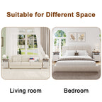 4 EVER WINNER Farmhouse 2-Pack Barn Door Side Tables, Cream White Storage End Tables, Cozy Bedside Tables for Bedroom & Living Room