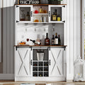 DreamCurship 72" Kitchen Pantry Cabinet with Microwave Stand, Freestanding Cupboard Storage Cabinet, Tall Buffet Cabinet with Hutch, Stemware Rack & Adjustable Shelves, White