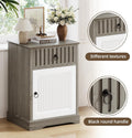 4 EVER WINNER White & Grey 18 Inch Farmhouse Nightstands, Wooden Bedside End Table with Drawer