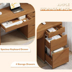 DreamCurship 48¡± Computer Desk with 4 Drawers, Home Office Desk for Work and Study, Writing Desk for Small Space, White