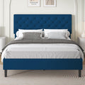 4 EVER WINNER Twin /Full/Queen/KIng Size Bed Frame, Upholstered Bed Frame with Headboard, No Box Spring Required, Easy AssemblyBEAX531-BasicLK-L-F