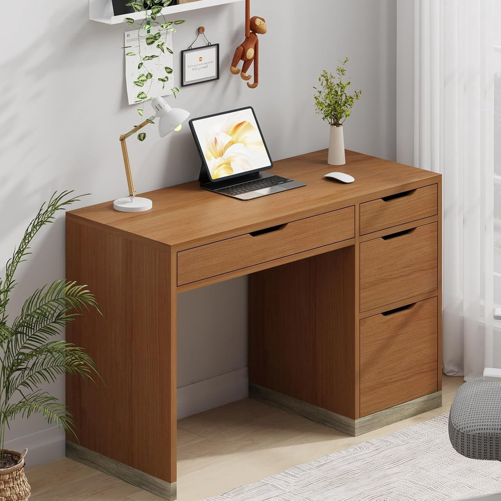 DreamCurship 48¡± Computer Desk with 4 Drawers, Home Office Desk for Work and Study, Writing Desk for Small Space, White