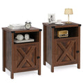 4 EVER WINNER Wooden Nightstand with 2 Drawers, Space Saving Bedside Cabinet for Bedroom, Available in Single & 2 Pack, Small Storage Side Table for Compact RoomBE0149-FNS-O-2SET
