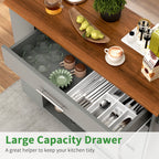 Kitchen Island on Wheels with Storage, Rolling Kitchen Cart with Spice Rack, Towel Rack, Open Shelves & Drawer, Portable Kitchen Island for Home, Grey