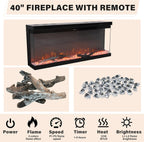 DreamCurship Fireplace TV Stand for TVs up to 80", Farmhouse TV Stand with Electric Fireplace, Glass Door Entertainment Center with Led Light, Media Console Table for Living Room, Gray