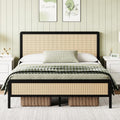 4 EVER WINNER Twin /Full/Queen/KIng Size Bed Frame, Upholstered Bed Frame with Headboard, No Box Spring Required, Easy AssemblyBEAX284-MetalRattan-F