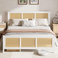 4 EVER WINNER Twin /Full/Queen/KIng Size Bed Frame, Upholstered Bed Frame with Headboard, No Box Spring Required, Easy AssemblyBEAX601-BohemianRrattanBed-WK