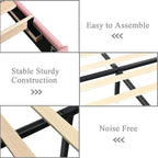 DreamCurship Full Size Bed Frame, Pink Bed Frame with Headboard and Footboard, Modern Upholstered Bed Frame, Pink