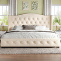 4 EVER WINNER Twin /Full/Queen/KIng Size Bed Frame, Upholstered Bed Frame with Headboard, No Box Spring Required, Easy AssemblyBEAX917-YXGB-BEAX917-K