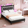 4 EVER WINNER Twin /Full/Queen/KIng Size Bed Frame, Upholstered Bed Frame with Headboard, No Box Spring Required, Easy AssemblyBEAX942-JCXZLEDZW-BT-BEAX942
