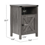 4 EVER WINNER Farmhouse Nightstand, End Table for Bedroom Living Room, Side Table, Grey Wash