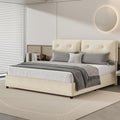 4 EVER WINNER Twin /Full/Queen/KIng Size Bed Frame, Upholstered Bed Frame with Headboard, No Box Spring Required, Easy AssemblyBEAX569-GBRFK-BeigeK-Walmart