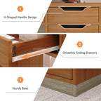 DreamCurship 55 inch Computer Desk with 7 Drawers, Executive Office Desk with Storage, Home Office Desk for Work Study Writing, Brown
