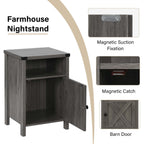 4 EVER WINNER Farmhouse Nightstand, End Table for Bedroom Living Room, Side Table, Grey Wash