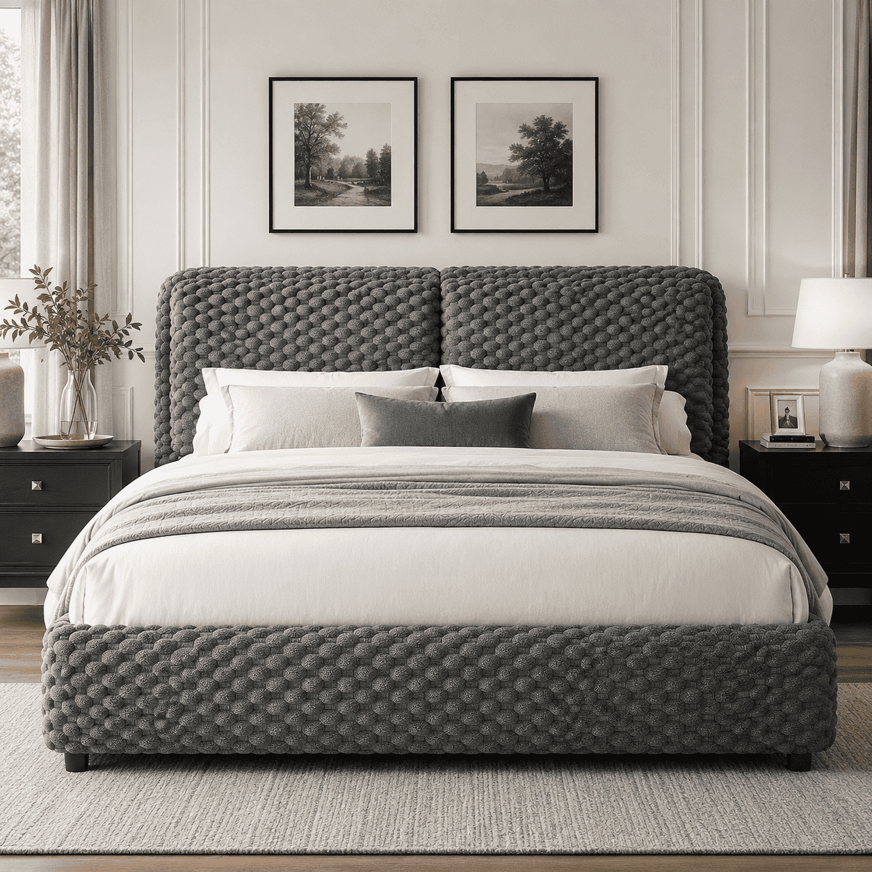 4 EVER WINNER Twin /Full/Queen/KIng Size Bed Frame, Upholstered Bed Frame with Headboard, No Box Spring Required, Easy AssemblyBEAX635-AoTuBed-GQ-Walmart