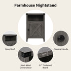 4 EVER WINNER Farmhouse Nightstand, End Table for Bedroom Living Room, Side Table, Grey Wash