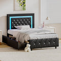4 EVER WINNER Twin /Full/Queen/KIng Size Bed Frame, Upholstered Bed Frame with Headboard, No Box Spring Required, Easy AssemblyBE0414-XZLEDBED-2BT