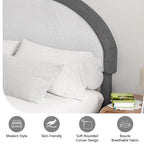 4 EVER WINNER Queen Size Bed Frame, Upholstered Bed Frame with Headboard, Modern Boucle Bed Frame, Grey