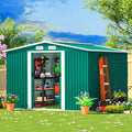 8' x 8'  Outdoor Metal Storage Shed, Metal Shed & Outdoor Storage with Sliding Door, Tools Storage Shed, Steel Garden Shed, Outdoor Storage Shed for Backyard, Green