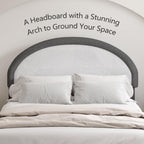 4 EVER WINNER Queen Size Bed Frame, Upholstered Bed Frame with Headboard, Modern Boucle Bed Frame, Grey
