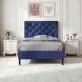 4 EVER WINNER Twin /Full/Queen/King Size Bed Frame, Upholstered Bed Frame with Headboard, No Box Spring Required, Easy Assembly